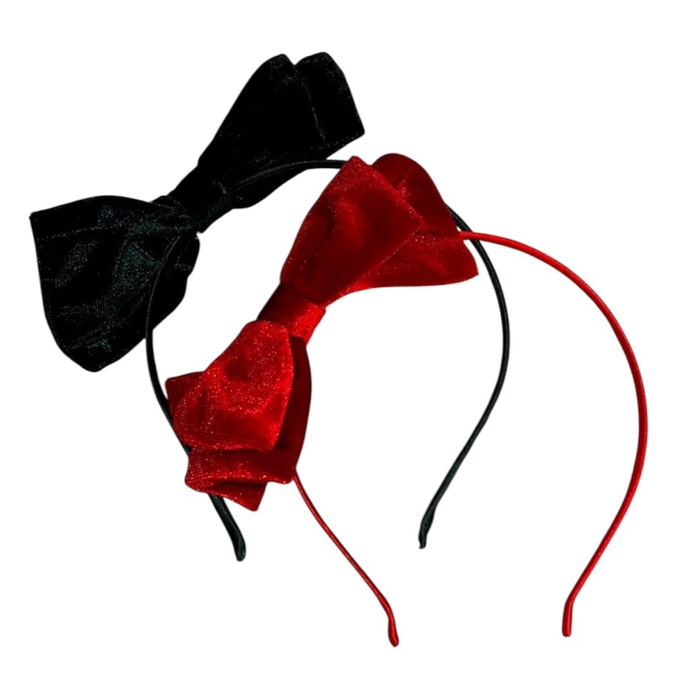 Black and red bow headbands